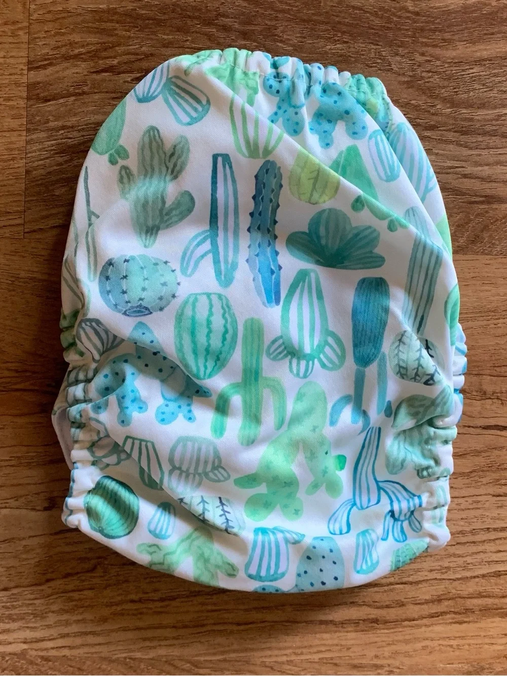 Mama Kola 2 pack: Green & Blue Leaf & green cactus Print Reusable Cloth diaper